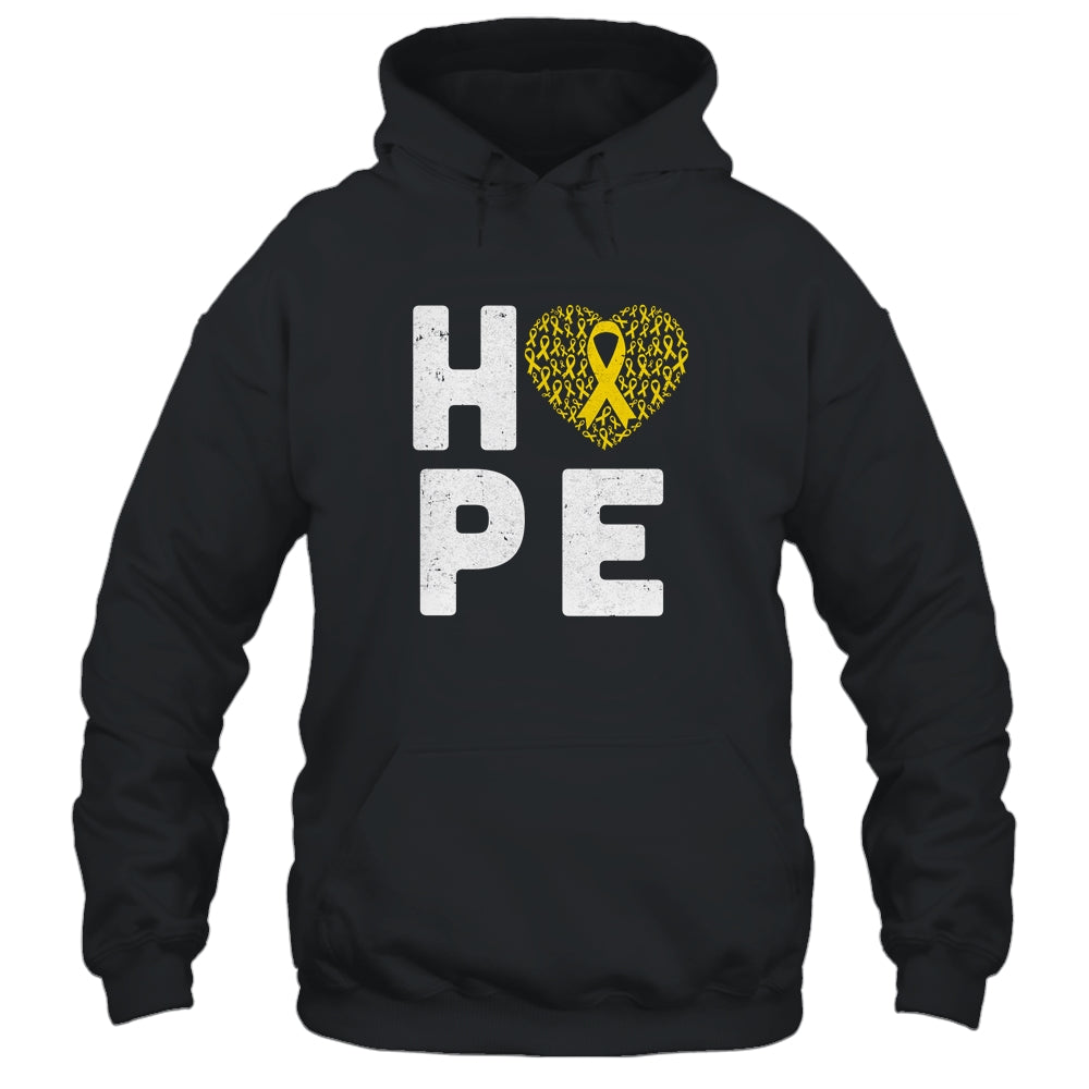 Childhood Cancer Fighter Hope Gold Ribbon Awareness T-Shirt & Hoodie | Teecentury.com