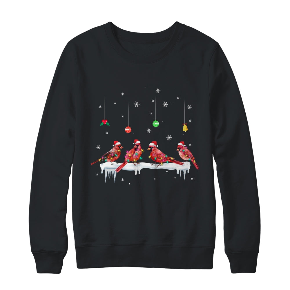 Christmas Cardinal Lover Funny Santa Cardinal X-Mas Lights T-Shirt & Sweatshirt | Teecentury.com