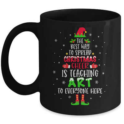 Christmas Cheer Is Teaching Art Santa Elf Teacher Group Mug Coffee Mug | Teecentury.com