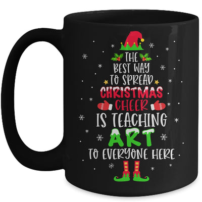 Christmas Cheer Is Teaching Art Santa Elf Teacher Group Mug Coffee Mug | Teecentury.com
