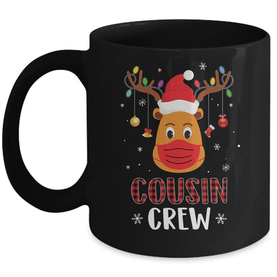 Christmas Cousin Crew Reindeer Mask Red Plaid Mug Coffee Mug | Teecentury.com