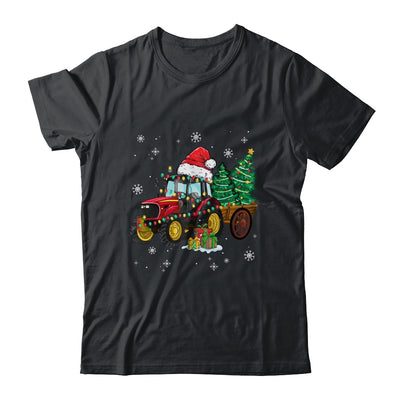 Christmas Farm Tractor Christmas Tree Lights Santa Farmer Shirt & Sweatshirt | teecentury