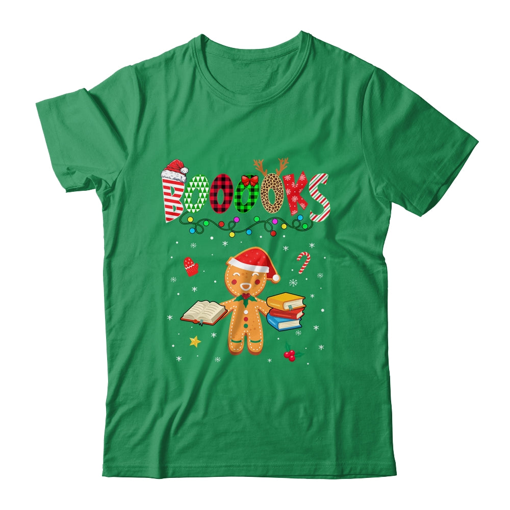 Christmas Gingerbread Books Librarian Reader Reading Teacher Shirt & Sweatshirt | teecentury
