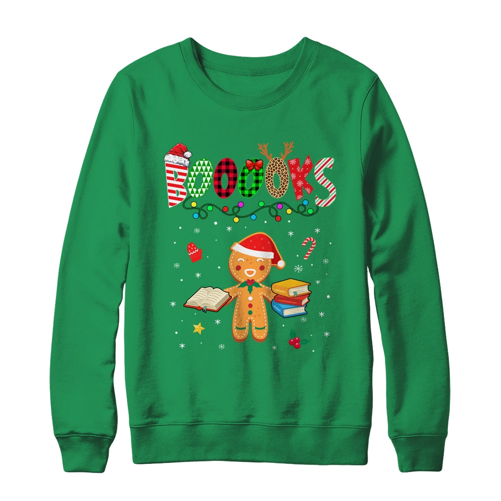 Christmas Gingerbread Books Librarian Reader Reading Teacher Shirt & Sweatshirt | teecentury