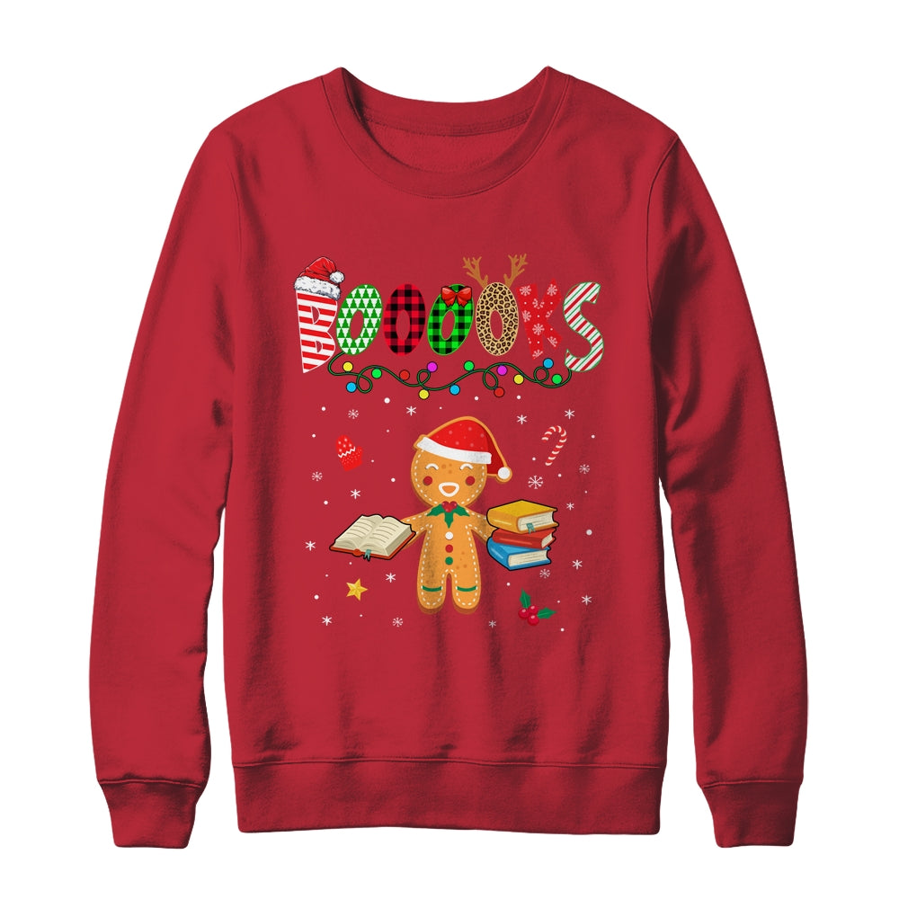 Christmas Gingerbread Books Librarian Reader Reading Teacher Shirt & Sweatshirt | teecentury