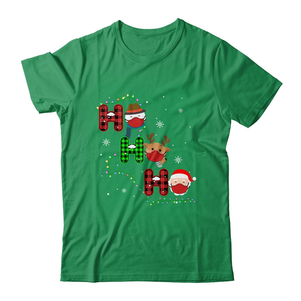 Christmas Ho Ho Ho Santa Reindeer Snowman Face Mask Pajama T-Shirt & Sweatshirt | Teecentury.com