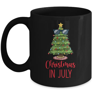 Christmas In July Christmas Tree Sunglasses Summer Vacation Mug Coffee Mug | Teecentury.com