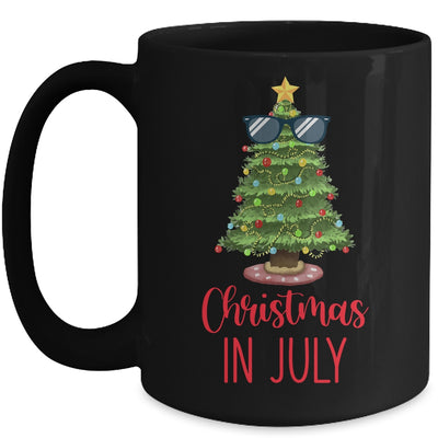 Christmas In July Christmas Tree Sunglasses Summer Vacation Mug Coffee Mug | Teecentury.com