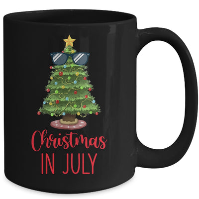 Christmas In July Christmas Tree Sunglasses Summer Vacation Mug Coffee Mug | Teecentury.com
