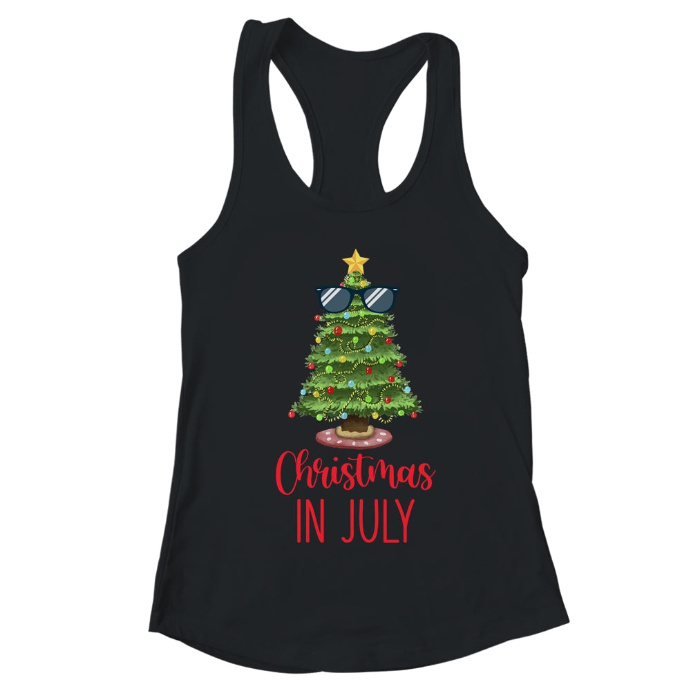Christmas In July Christmas Tree Sunglasses Summer Vacation T-Shirt & Tank Top | Teecentury.com