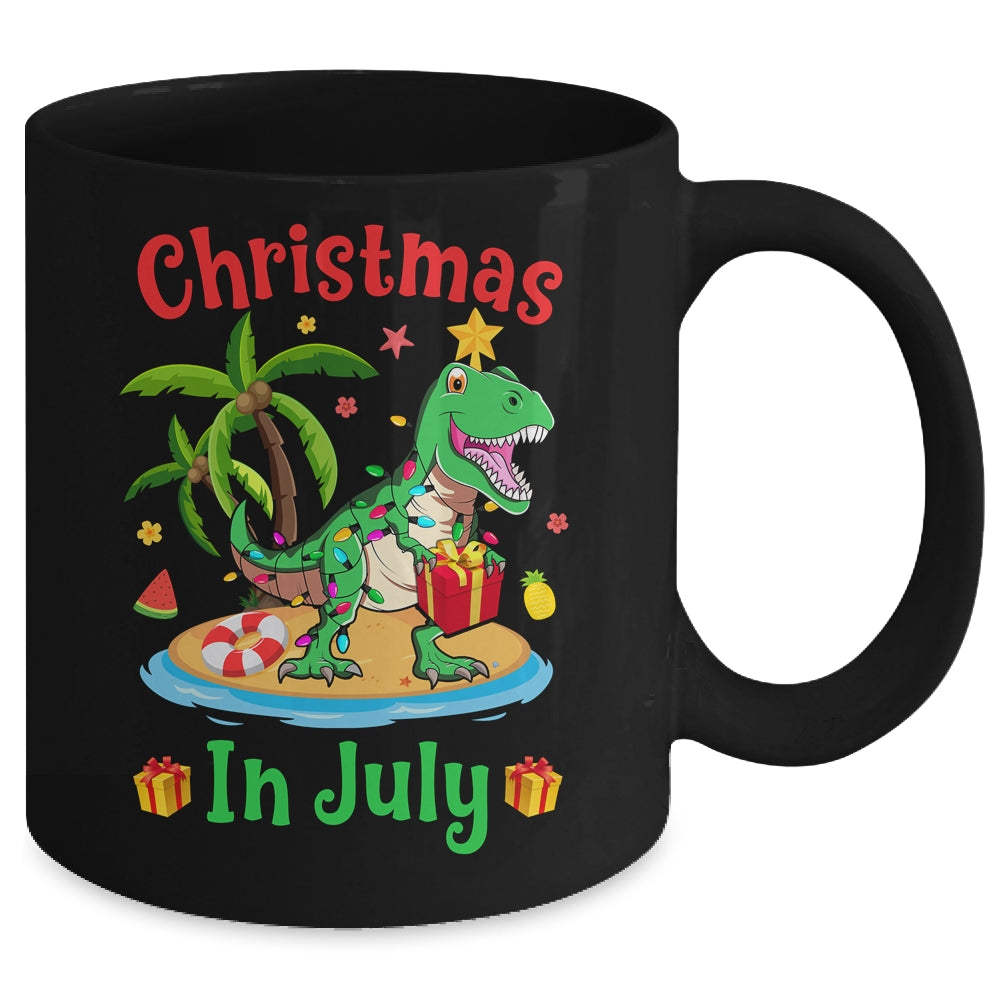 Christmas In July Dinosaur Xmas Tree T Rex Summer Vacation Mug | teecentury