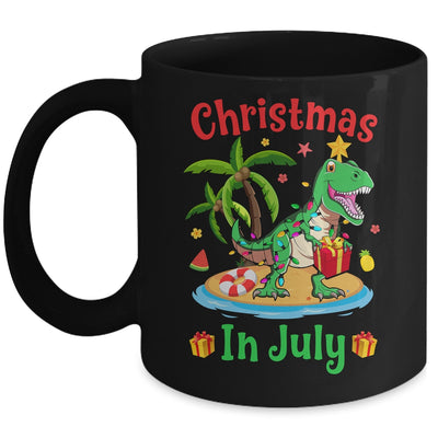 Christmas In July Dinosaur Xmas Tree T Rex Summer Vacation Mug | teecentury