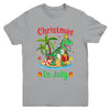 Christmas In July Dinosaur Xmas Tree T Rex Summer Vacation Youth Shirt | teecentury