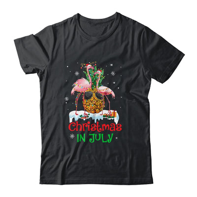 Christmas In July Funny Flamingo Pineapple Summer Shirt & Tank Top | teecentury