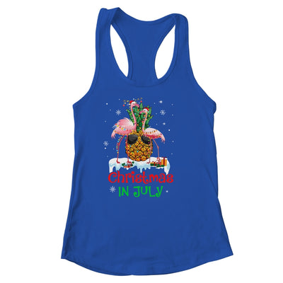 Christmas In July Funny Flamingo Pineapple Summer Shirt & Tank Top | teecentury