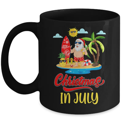 Christmas In July Funny Santa Summer Beach Vacation Mug Coffee Mug | Teecentury.com