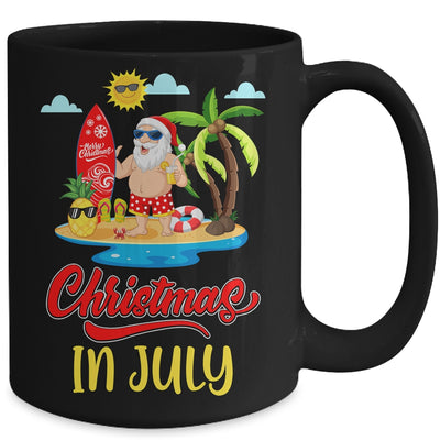 Christmas In July Funny Santa Summer Beach Vacation Mug Coffee Mug | Teecentury.com