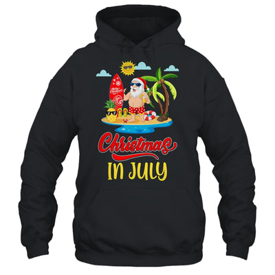 Christmas In July Funny Santa Summer Beach Vacation T-Shirt & Hoodie | Teecentury.com