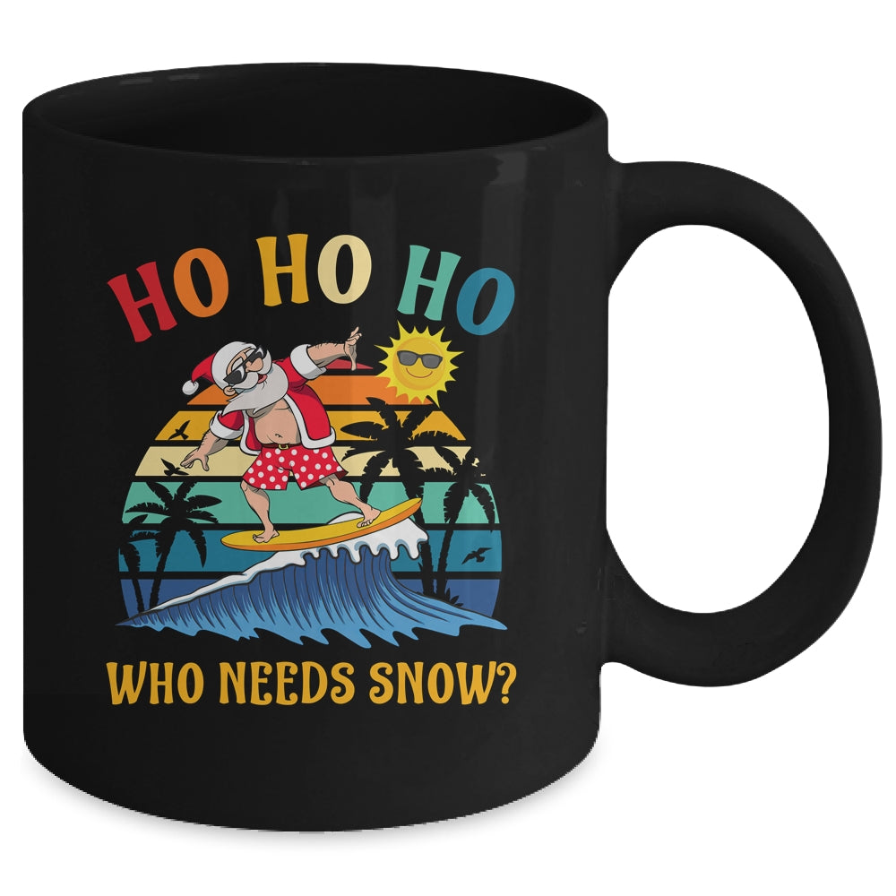 Christmas In July Funny Santa Surfing Summer Beach Vacation Mug | teecentury