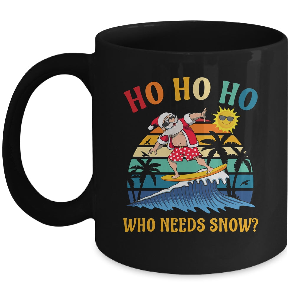 Christmas In July Funny Santa Surfing Summer Beach Vacation Mug | teecentury