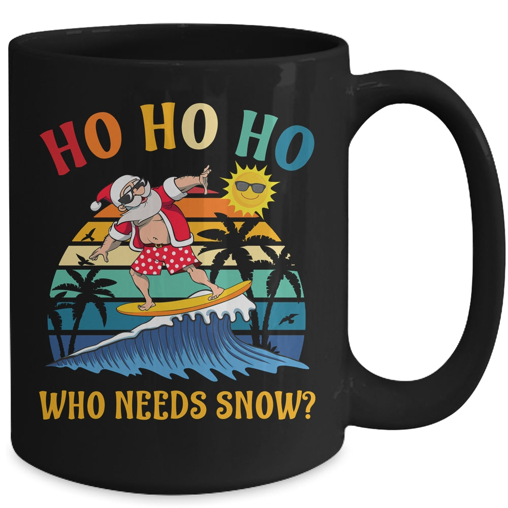Christmas In July Funny Santa Surfing Summer Beach Vacation Mug | teecentury