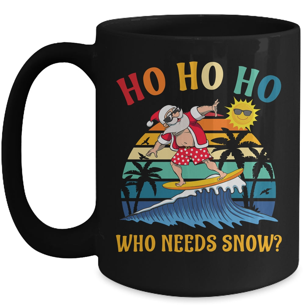 Christmas In July Funny Santa Surfing Summer Beach Vacation Mug | teecentury
