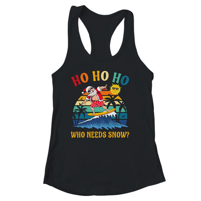 Christmas In July Funny Santa Surfing Summer Beach Vacation Shirt & Tank Top | teecentury