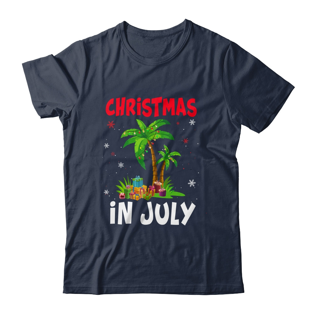 Christmas In July Palm Tree Xmas Tree Beach Summer Vacation Shirt & Tank Top | teecentury