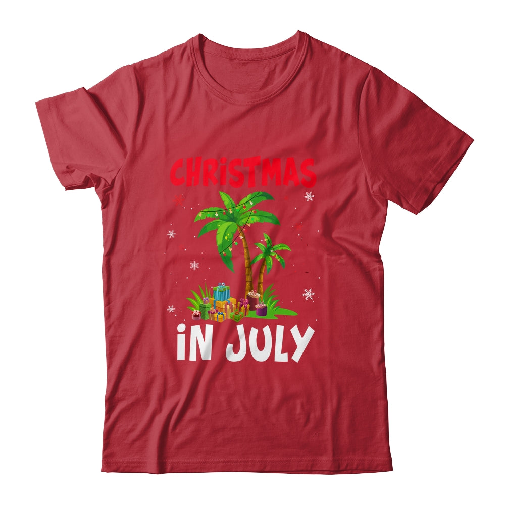 Christmas In July Palm Tree Xmas Tree Beach Summer Vacation Shirt & Tank Top | teecentury