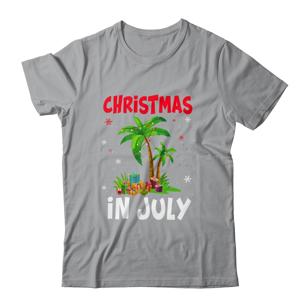 Christmas In July Palm Tree Xmas Tree Beach Summer Vacation Shirt & Tank Top | teecentury