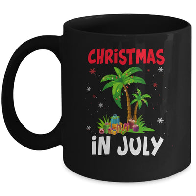 Christmas In July Palm Tree Xmas Tree Beach Summer Vacation Mug | teecentury