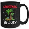 Christmas In July Palm Tree Xmas Tree Beach Summer Vacation Mug | teecentury