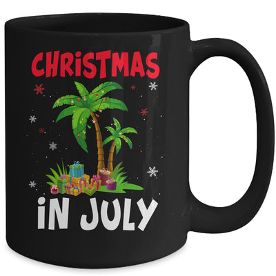 Christmas In July Palm Tree Xmas Tree Beach Summer Vacation Mug | teecentury