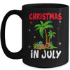 Christmas In July Palm Tree Xmas Tree Beach Summer Vacation Mug | teecentury