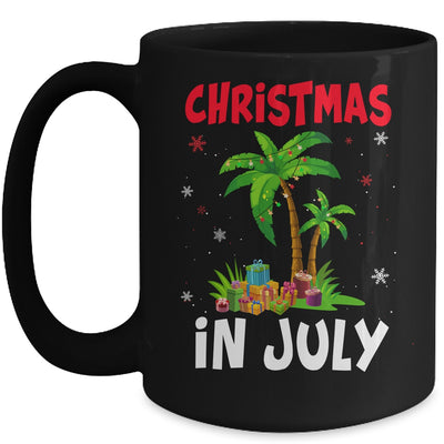 Christmas In July Palm Tree Xmas Tree Beach Summer Vacation Mug | teecentury