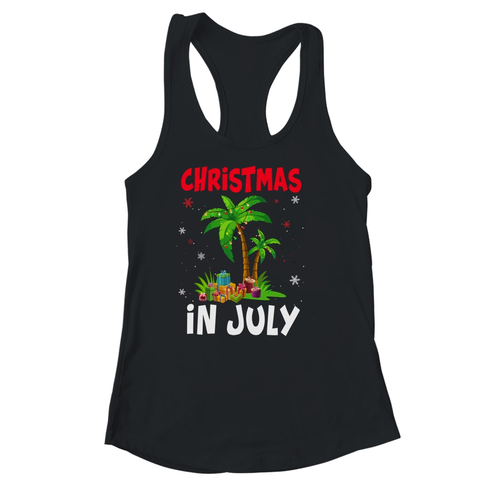 Christmas In July Palm Tree Xmas Tree Beach Summer Vacation Shirt & Tank Top | teecentury