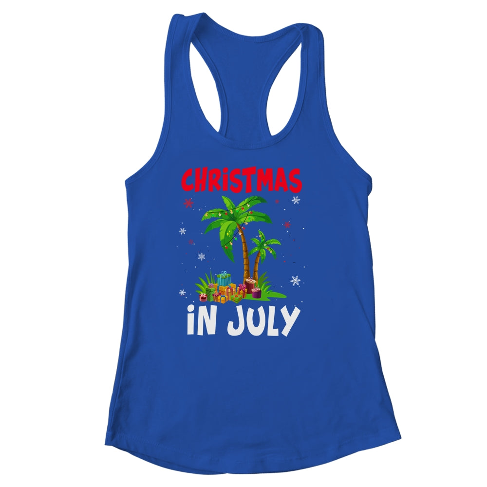 Christmas In July Palm Tree Xmas Tree Beach Summer Vacation Shirt & Tank Top | teecentury