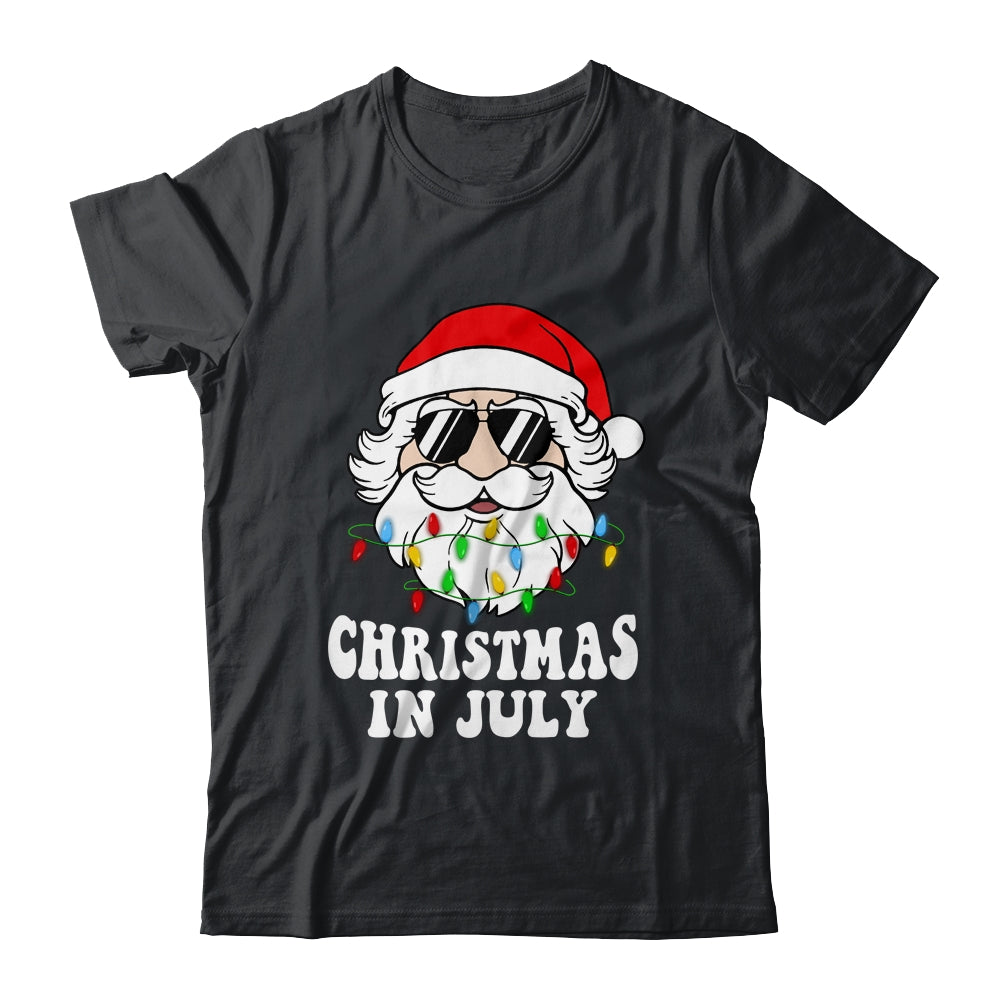 Christmas In July Santa Hat Sunglasses Beach Summer Shirt & Hoodie | teecentury