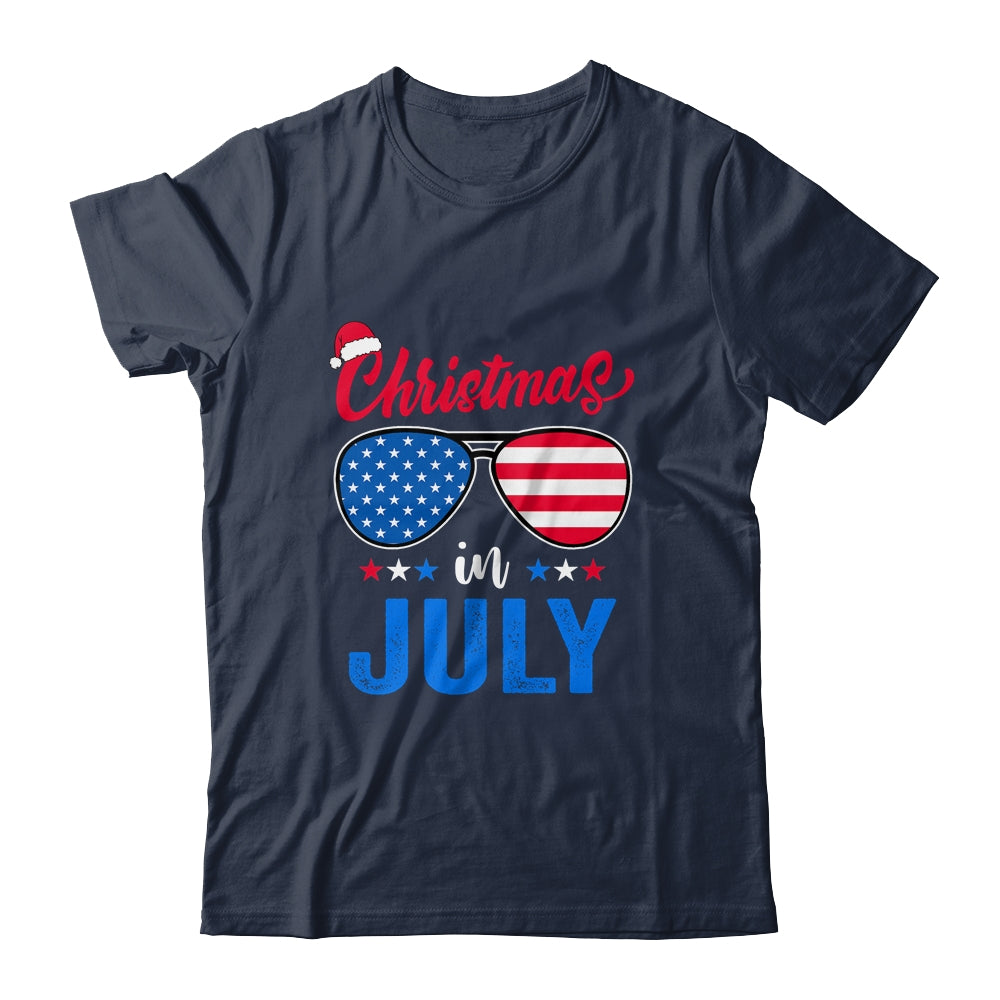 Christmas In July Santa Hat Sunglasses Summer Celebration T-Shirt & Tank Top | Teecentury.com