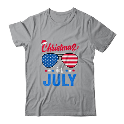 Christmas In July Santa Hat Sunglasses Summer Celebration T-Shirt & Tank Top | Teecentury.com