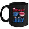 Christmas In July Santa Hat Sunglasses Summer Celebration Mug Coffee Mug | Teecentury.com