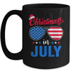 Christmas In July Santa Hat Sunglasses Summer Celebration Mug Coffee Mug | Teecentury.com