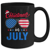 Christmas In July Santa Hat Sunglasses Summer Celebration Mug Coffee Mug | Teecentury.com