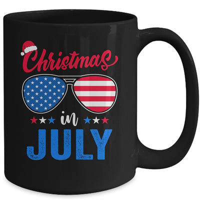 Christmas In July Santa Hat Sunglasses Summer Celebration Mug Coffee Mug | Teecentury.com