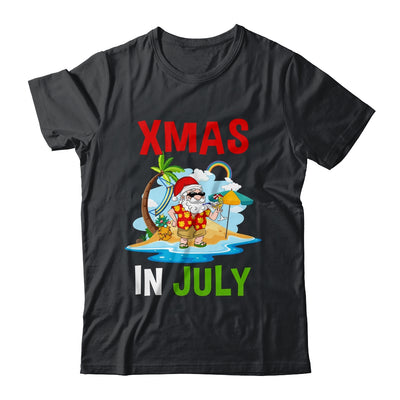 Christmas In July Santa Hat Xmas Funny Summer Xmas Vacation Shirt & Hoodie | teecentury