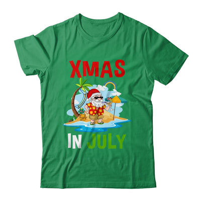 Christmas In July Santa Hat Xmas Funny Summer Xmas Vacation Shirt & Hoodie | teecentury