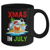 Christmas In July Santa Hat Xmas Funny Summer Xmas Vacation Mug | teecentury
