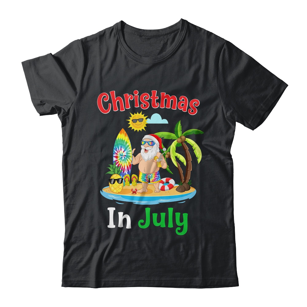 Christmas In July Santa Tie Dye Summer Surf Surfing Surfer Shirt & Hoodie | teecentury