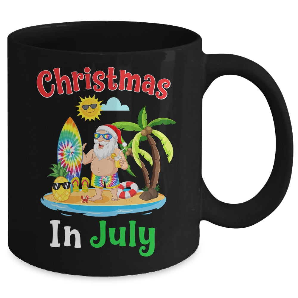 Christmas In July Santa Tie Dye Summer Surf Surfing Surfer Mug | teecentury