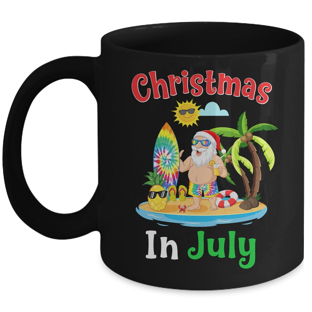 Christmas In July Santa Tie Dye Summer Surf Surfing Surfer Mug | teecentury